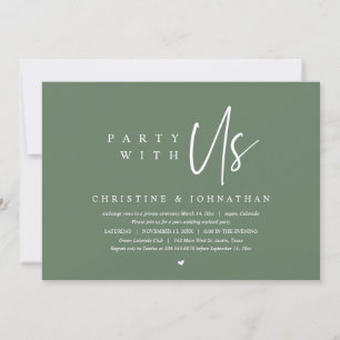 Invitation Moderne minimaliste Mariage Elopement, Fête avec n