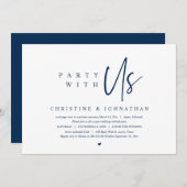 Invitation Moderne minimaliste Mariage Elopement, Fête avec n (Devant / Derrière)