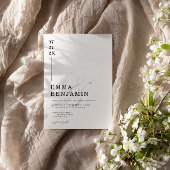 Invitation Moderne & Minimaliste Mariage Noir | Blanc