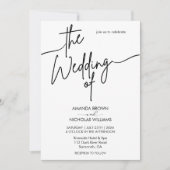Invitation Moderne minimaliste Mariage noir et blanc (Devant)