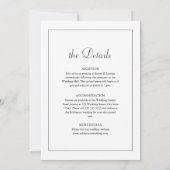 Invitation Moderne minimaliste Mariage noir et blanc (Dos)