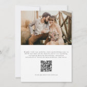 Invitation Moderne minimaliste Mariage photo Code QR (Dos)
