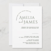 Invitation Moderne minimaliste Mariage photo vert sauge (Devant)