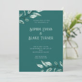 Invitation Moderne minimaliste Mariage vert verdure (Debout devant)