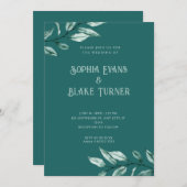 Invitation Moderne minimaliste Mariage vert verdure (Devant / Derrière)