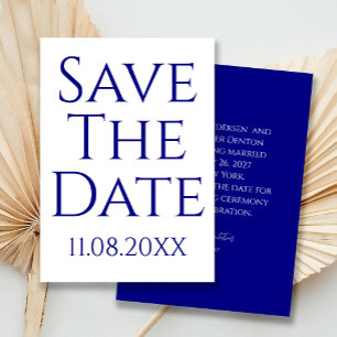 Invitation Moderne Minimaliste Marine Bleu Économisez La Date