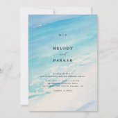Invitation Moderne minimaliste Monogram Beach Mariage à thème (Devant)