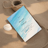 Invitation Moderne minimaliste Monogram Beach Mariage à thème