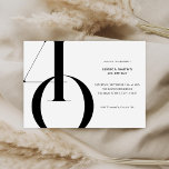Invitation Moderne minimaliste noir et blanc 40e anniversaire<br><div class="desc">Invitation moderne minimaliste de 40ème anniversaire avec design simple avec typographie chic et script élégant.</div>