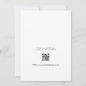 Invitation Moderne minimaliste QR Code Mariage noir (Dos)
