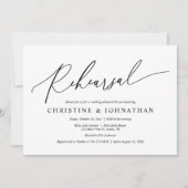 Invitation Moderne minimaliste, répétition Mariage et dîner (Devant)