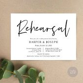 Invitation Moderne minimaliste, répétition Mariage et dîner