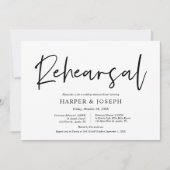 Invitation Moderne minimaliste, répétition Mariage et dîner (Devant)