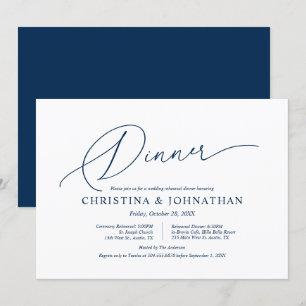 Invitation Moderne minimaliste, répétition Mariage et dîner e