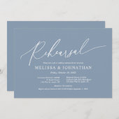 Invitation Moderne minimaliste, répétition Mariage et dîner e (Devant / Derrière)