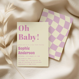 Invitation Moderne Minimaliste Rétro Corail Oh Baby Shower