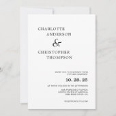 Invitation Moderne minimaliste romantique Simple Mariage (Devant)