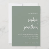 Invitation Moderne minimaliste Sage Vert | MARIAGE (Devant)