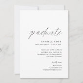 Invitation Moderne minimaliste Script Graduate Party (Devant)