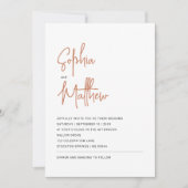 Invitation Moderne Minimaliste Script Terracotta | Mariage (Devant)