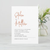 Invitation Moderne Minimaliste Script Terracotta | Mariage (Debout devant)