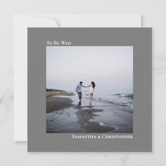 Invitation Moderne minimaliste simple Carré photo Mariage (Devant)