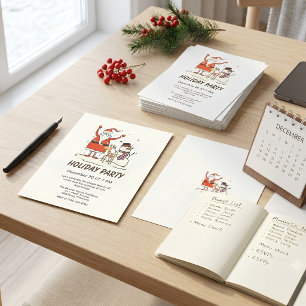 Invitation Moderne minimaliste Simple Line Art fête de Noël