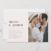 Invitation moderne minimaliste simple mariage photo (Devant)