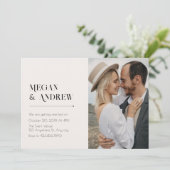 Invitation moderne minimaliste simple mariage photo (Debout devant)