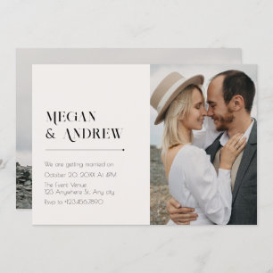 Invitation moderne minimaliste simple mariage photo