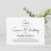 Invitation Moderne minimaliste Surprise 18ème anniversaire (Debout devant)