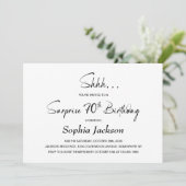 Invitation Moderne minimaliste Surprise 70e anniversaire (Debout devant)