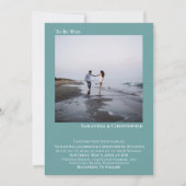 Invitation Moderne minimaliste Turquoise simple Mariage photo (Devant)