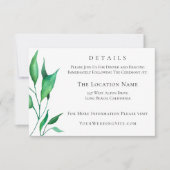 Invitation Moderne minimaliste verdure Détails Mariage (Devant)