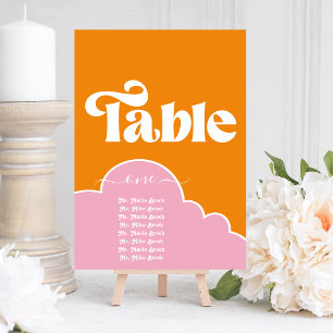 Invitation Moderne minimaliste Vibrant Orange et table rose