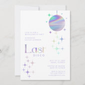 Invitation Moderne minimaliste violet "Dernière discothèque"  (Devant)