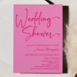 Invitation Moderne minimaliste Wedding shower rose chaud<br><div class="desc">Ceci est une invitation minimaliste minimaliste minimaliste simple Hot rose Wedding shower!</div>