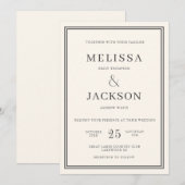 Invitation Moderne minimalsit Élégant Mariage classique (Devant / Derrière)