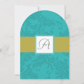 Invitation moderne Mint et Chartreuse Mariage dama (Dos)