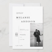 Invitation Moderne modèle d'invitation de mariage éditorial. (Devant)
