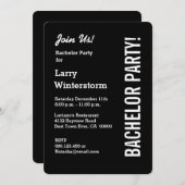 Invitation Moderne MODELE Noir M9 pour ENTERREMENT DE VIE DE (Devant / Derrière)