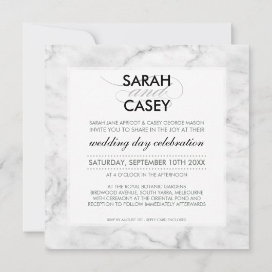 Invitation MODERNE MODERNE INVITER moderne tache mod marbre n (Dos)