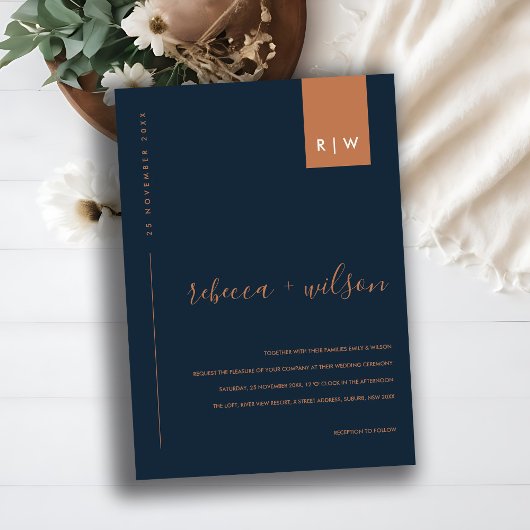 INVITATION MODERNE MODERNE MINIMALE MARIAGE DE TYPOGRAPHIE DE