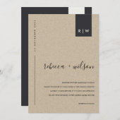 INVITATION MODERNE MODERNE MODERNE MARIAGE DE TYPOGRAPHIE DE  (Devant / Derrière)