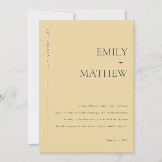 INVITATION MODERNE MODERNE MODERNE MARIAGE DE TYPOGRAPHIE D'O (Devant)