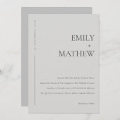 INVITATION MODERNE MODERNE MODERNE MODERNE MARIAGE DE TYPOGRA (Devant / Derrière)