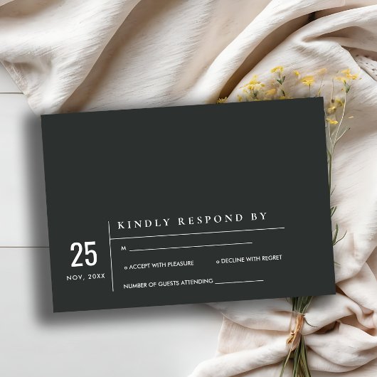 INVITATION MODERNE MODERNE MODERNE NOIR TYPOGRAPHIE MARIAGE R