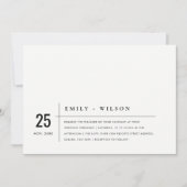 INVITATION MODERNE MODERNE NOIR ET BLANC MARIAGE DE TYPOGRAPH (Devant)