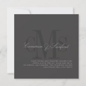 Invitation Moderne+Monogramme contemporain/couleurs DO-IT-YOU (Dos)