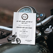 Invitation Moderne Monogramme Motorcycle Mariage d'aventure
